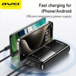 Awei 20000mAh Super Fast Charge 22.5W PD+QC Digital Display Slim Powerbank P13K - Image 11