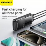 Awei 20000mAh Super Fast Charge 22.5W PD+QC Digital Display Slim Powerbank P13K - Image 12