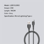 LDNIO 25W Fast Charging USB3.0 Data Cable (LS851) - Image 3