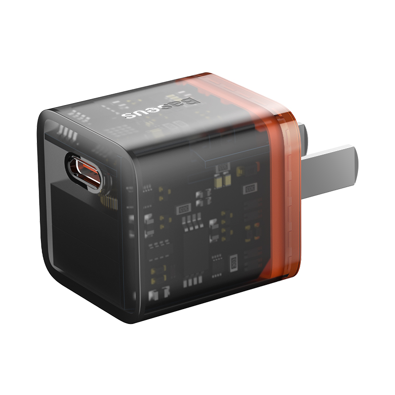 Baseus-Charger-20W-For-Apple-Iphone-14-13-12-11-Series-GaN5-Fast-Charger-1C-CN-Adapter-Amber-Orange-CCGP170007-11 Baseus GaN5 Fast Charger 20W 1C - Image 1