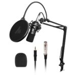 MAONO Condenser Microphone Kit Podcast Mic with Boom Arm Microphone Stand (AU-A03)
