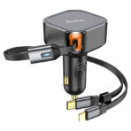 Hoco Clever 2-in-1 PD30W Car Charger with Retractable Cable (NZ13)