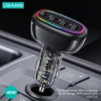 USAMS Car Charger 1xUSB-C 3xUSB-A C34 48W 3A+C PD Transparent Design (US-CC170)
