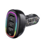 USAMS Car Charger 1xUSB-C 3xUSB-A C34 48W 3A+C PD Transparent Design (US-CC170) - Image 2