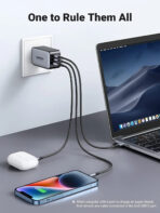 UGREEN Nexode 65W USB C GaN 3 Ports Wall Charger with Type-C to Type-C Cable (CD244) - Image 2