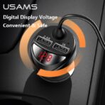 USAMS C22 3.4A Dual USB Car Charger with 3-in-1 Spring Cable (US-CC119) - Image 4