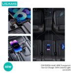 USAMS Car Charger 1xUSB-C 3xUSB-A C34 48W 3A+C PD Transparent Design (US-CC170) - Image 5