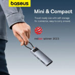 Baseus Metal Gleam Series 7 in 1 Multifunctional Type-C To Type C + HDMI + 2*USB + PD + SD/TF Hub - Image 6
