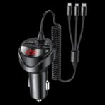 USAMS C22 3.4A Dual USB Car Charger with 3-in-1 Spring Cable (US-CC119) - Image 6