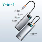 Baseus Metal Gleam Series 7 in 1 Multifunctional Type-C To Type C + HDMI + 2*USB + PD + SD/TF Hub - Image 7
