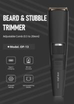 One Plus Gold Titanium Coated Blade Professional Rechargeable Cordless Beard Hair Comb Kit (OP-13) - Image 2