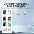 Joyroom Metal Type-C Earphone DAC Original Built In Supports All Phone (JR-EC06) - Image 7