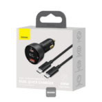 Baseus 100W Digital Display PPS Dual Quick Charger Car Charger - Image 3