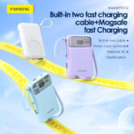 Foneng PX112 10000mAh Magnetic Wireless Power Bank with 2 Built-in Cables 22.5W (12 Months Dealer Warranty) - Image 4