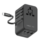 Momax 1-World+ 70W GaN 3-Port + AC Travel Adapter with Retractable USB-C Cable - Image 6