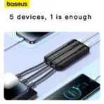 Baseus Comet Series Triple Cable 22.5w 20000mah Powerbank - Image 2