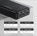 Awei P6K 20000mAh Mini Portable Dual USB Polymer Power Bank - Image 5