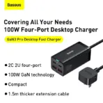 Baseus GaN Charger GaN3 Pro Desktop Fast Charger 100W - Image 6