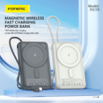 FONENG 10000mAh Magnetic Wireless Power Bank with Built-in Cable & Stand 22.5W - PX119 (12 Months Dealer Warranty) - Image 2
