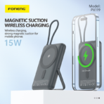 FONENG 10000mAh Magnetic Wireless Power Bank with Built-in Cable & Stand 22.5W - PX119 (12 Months Dealer Warranty) - Image 3
