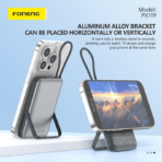 FONENG 10000mAh Magnetic Wireless Power Bank with Built-in Cable & Stand 22.5W - PX119 (12 Months Dealer Warranty) - Image 4
