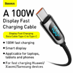 Baseus Display Fast Charging Data Cable USB-C To USB-C 100W CATSK-B01