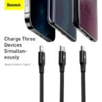 Baseus Rapid Series 3-in-1 cable USB-C For M+L+T 20W 1.5m - Image 4