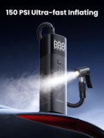 Ugreen Portable Tire Inflator - 150PSI/10.3BAR DC 12V Air Compressor with LED Light - Image 2