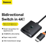 Baseus AirJoy Series 2-in-1 Bidirectional HDMI Switch with Cable - Image 2