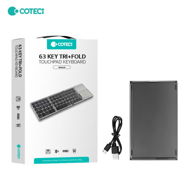 COTECi OF-033 63 Keys Tri-fold + Touchpad Bluetooth Keyboard Foldable
