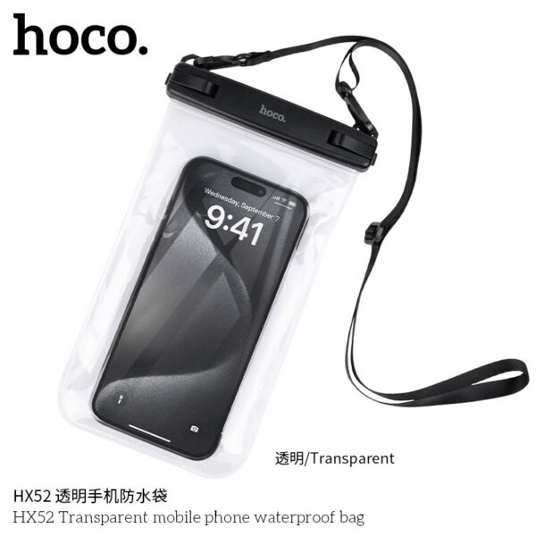 Hoco HX52 Touch Control Transparent Waterproof Bag