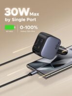 UGREEN 60W 2C1A Car Charger with Retractable Cable - Image 2