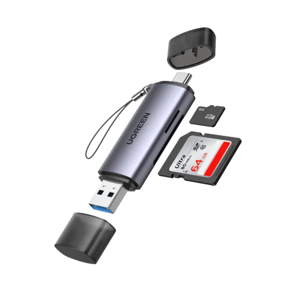 UGREEN CM185 (50705) 2-in-1 USB C OTG Card Reader USB 3.0+Type-C Card Reader For TF/SD Card