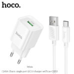 Hoco C145A Charm Single Port QC3.0 Charger Set (Type-C)